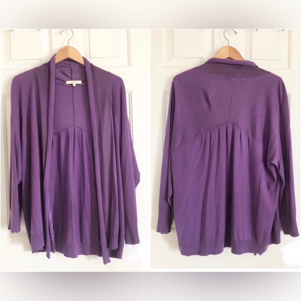 Sejour silk-inlay open cardi